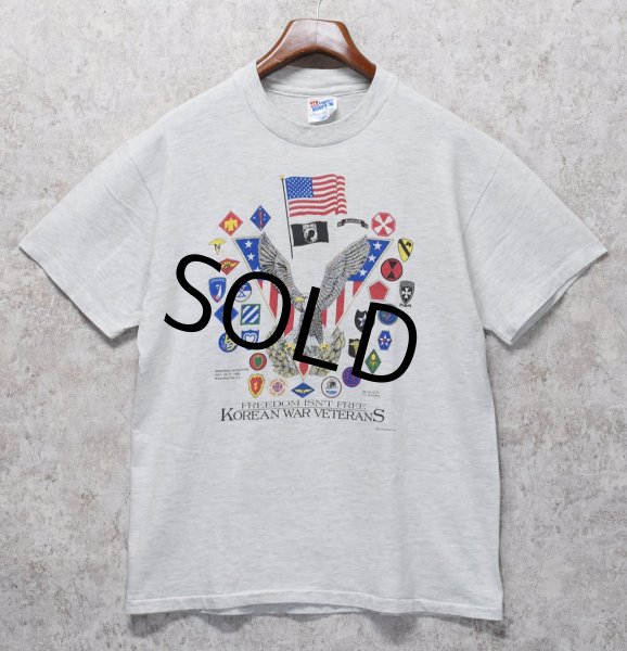 画像1: 【90's】【USA製】【ビンテージ】【Hanes】ヘインズ【Korean war veterans】メモリアル【霜降りグレー】【Tシャツ】【サイズL】  (1)