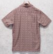 画像3: ビンテージ【エディーバウアー】【Eddie Bauer】【エンジ×生成り】【総柄】【リネン×コットン】【半袖シャツ】【開襟シャツ】【サイズS】  (3)