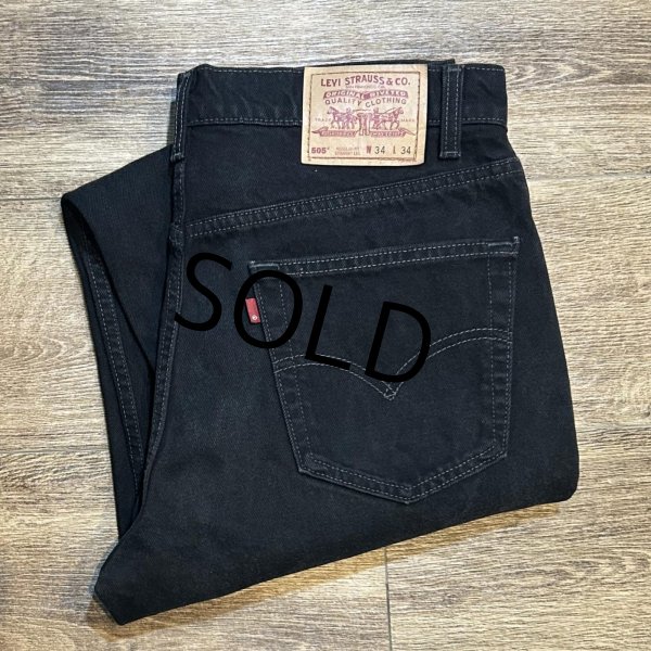 画像1: カナダ製【ビンテージ】【LEVI'S】【リーバイス５０５】505【黒】【デニムパンツ】ブラックデニム【34×34】  (1)
