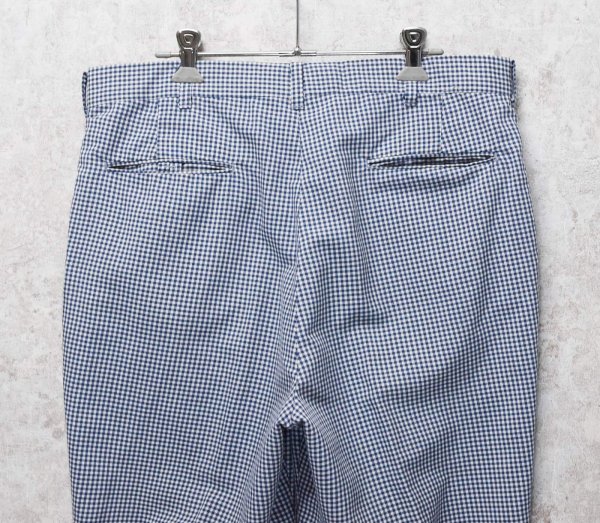 画像4: 80’ｓ【ビンテージ】【JACOB REED'S SONS】【白×ネイビー】【ギンガムチェック】スラックス【W34程度】  (4)
