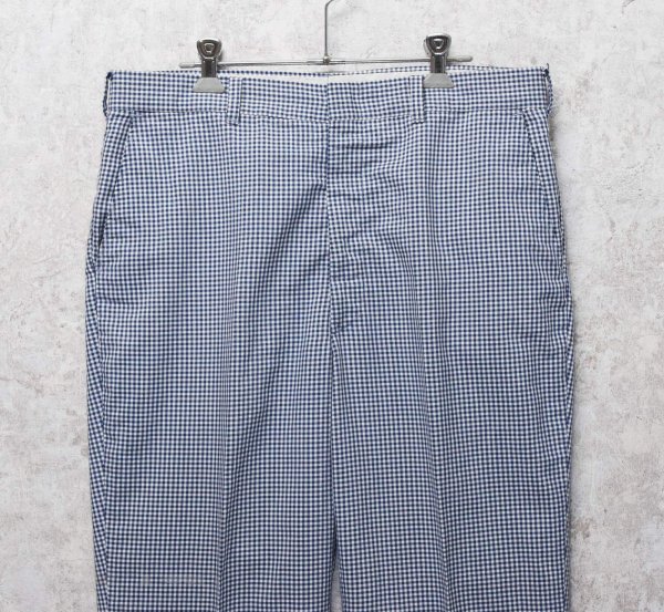 画像3: 80’ｓ【ビンテージ】【JACOB REED'S SONS】【白×ネイビー】【ギンガムチェック】スラックス【W34程度】  (3)