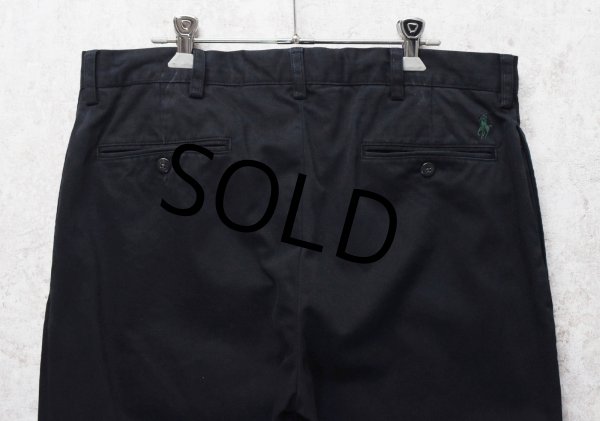画像4: 【Ralph Lauren】ラルフローレン【黒】【ETHAN PANT】【イーサンパンツ】【2タック】【コットンパンツ】【34x32】  (4)