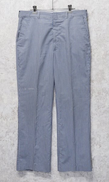 画像1: 80’ｓ【ビンテージ】【JACOB REED'S SONS】【白×ネイビー】【ギンガムチェック】スラックス【W34程度】  (1)