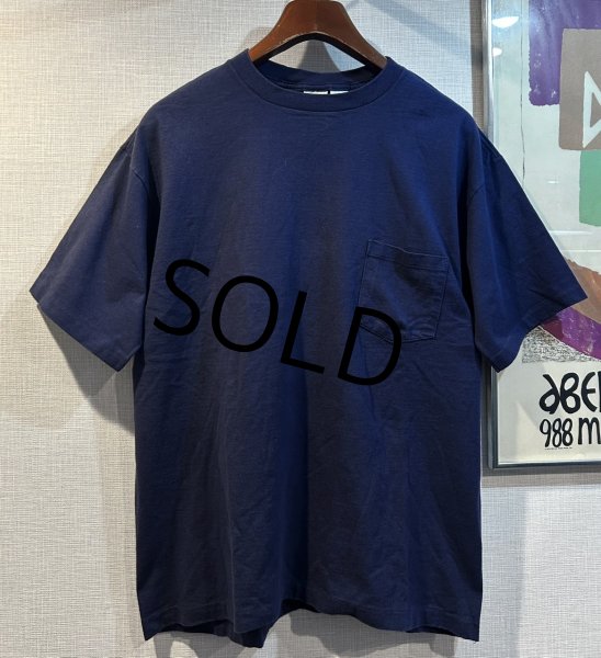 画像1: 90's【USA製】【MIXED BLUES】【紺】【無地】【ポケット付き】【Tシャツ】【サイズM】  (1)