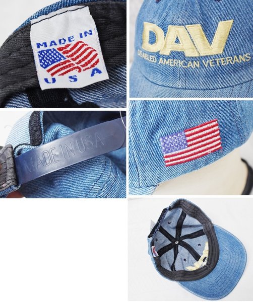 画像2: 【USA製】【DAV】【デニム地】【コットンBBキャップ】サイズフリー   (2)