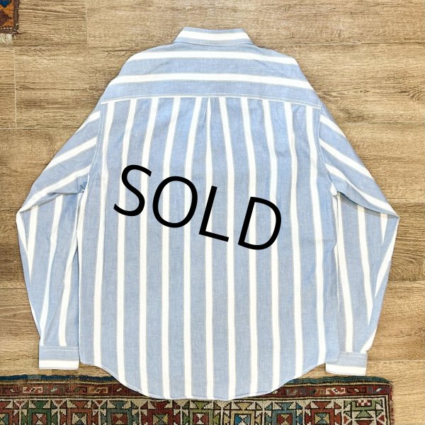 画像3: USA製【ビンテージ】【リーバイス】【水色x白xグレー】ストライプ【コットンシャツ】【サイズL】  (3)