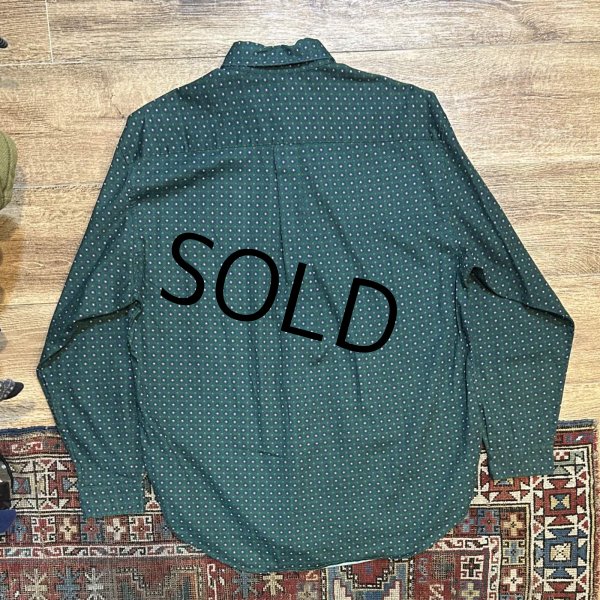 画像3: 【ビンテージ】【DOCKERS】ドッカーズ【小紋柄】【緑色】【ボタンダウンシャツ】【サイズM】  (3)