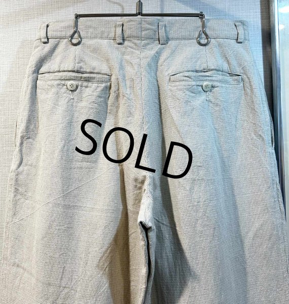 画像5: ビンテージ【Claiborne】【クレイボーン】【ベージュチェック】【2タック】コットンスラックス【コットンパンツ】【32L】  (5)