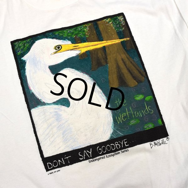 画像3: 90's【USA製】【ビンテージ】【don't say goodbay the wetland's 】白【Tシャツ】【サイズXL】  (3)