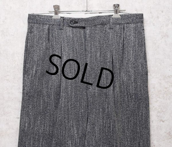 画像3: 【ビンテージ】【Barrage】【黒】【ポリエステル×レーヨン】ツイード【2タックスラックス】【34×32】  (3)