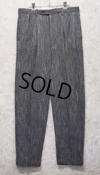 画像1: 【ビンテージ】【Barrage】【黒】【ポリエステル×レーヨン】ツイード【2タックスラックス】【34×32】  (1)