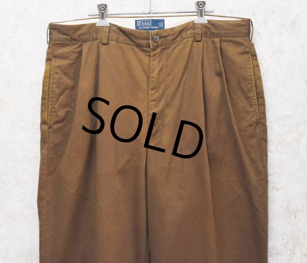 画像1: 【ラルフローレン】POLO RALPH LAUREN【ブラウン】HAMMOND PANT【ハモンドパンツ】【２タック】【コットンパンツ】【36×30】  (1)