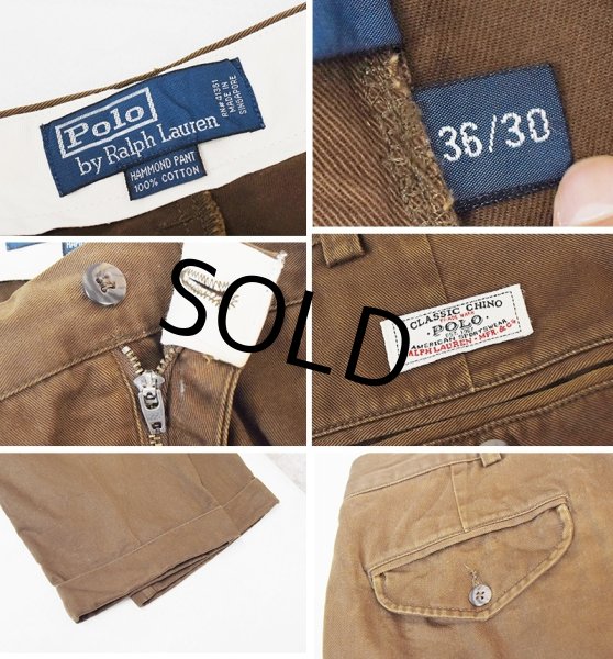 画像2: 【ラルフローレン】POLO RALPH LAUREN【ブラウン】HAMMOND PANT【ハモンドパンツ】【２タック】【コットンパンツ】【36×30】  (2)
