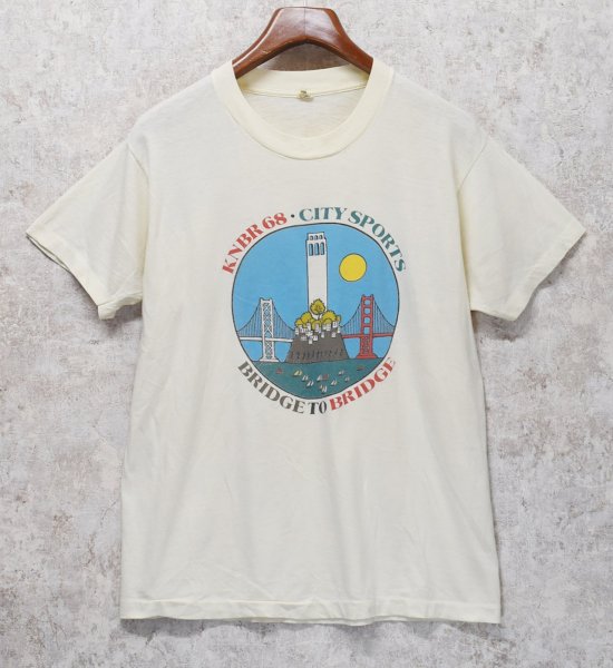画像1: 80’s【USA製】ビンテージ【スクリーンスターズ】【KHBR68 city sports】【クリーム】Tシャツ【サイズＸＬ】  (1)