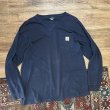 画像1: 【ビンテージ】【カーハート】carhartt【胸ポケット】濃紺【ロンT】ポケT【サイズ L】  (1)