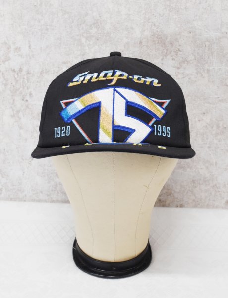画像1: 【USA製】【ビンテージ】【黒】【Snap on 75years】【BBキャップ】  (1)