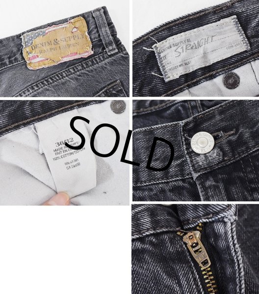 画像2: 【ラルフローレン】【POLO RALPH LAUREN】【デニム＆サプライ】【黒】【ダメージ加工】【デニムパンツ】【36×32】  (2)