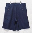 画像3: 90's【USA製】ビンテージ【ラルフローレン】【POLO RALPH LAUREN】【紺】【リネン】2タック【ショートパンツ】 【短パン】【ショーツ】【W33程度】  (3)