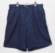 画像1: 90's【USA製】ビンテージ【ラルフローレン】【POLO RALPH LAUREN】【紺】【リネン】2タック【ショートパンツ】 【短パン】【ショーツ】【W33程度】  (1)