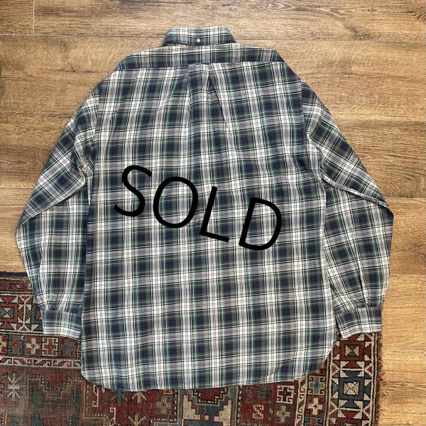 画像3: 60's【ビンテージ】【WREN LTD】【緑x紺x白 チェック】マチ付き【ボタンダウンシャツ】【サイズM】  (3)