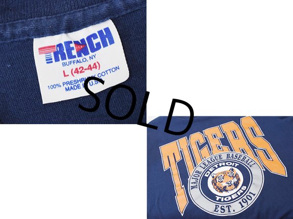 画像2:  USA製 ビンテージ【MLB】【DETROIT TIGERS】デトロイト・タイガース【紺】Tシャツ【サイズL】  (2)
