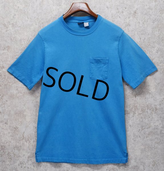 画像1: 90's【USA製】 ビンテージ【ランズエンド】【LANDS' END】【スカイブルー】【無地】【ポケット付き】【Tシャツ】【サイズL】  (1)