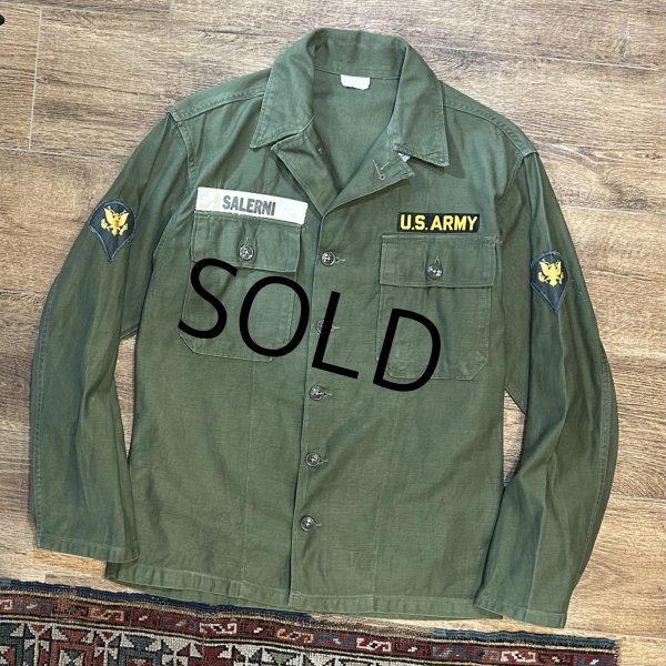 画像1: 【60's】【米軍実物】【ビンテージ】【U.S.ARMY】【OG107】【ユーティリティシャツ】【サイズS】  (1)