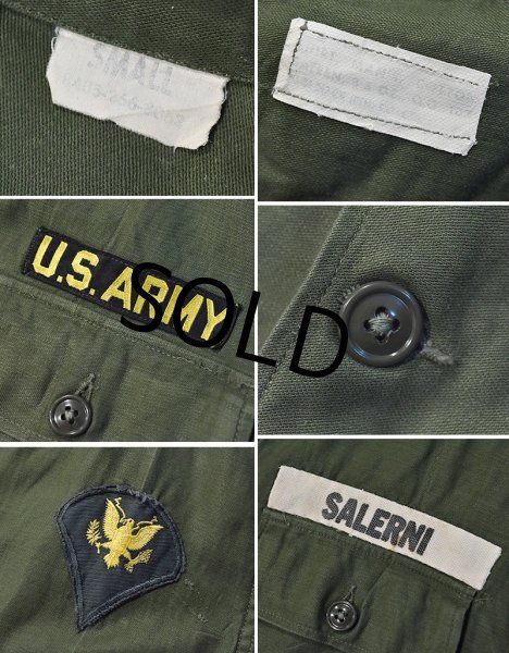 画像2: 【60's】【米軍実物】【ビンテージ】【U.S.ARMY】【OG107】【ユーティリティシャツ】【サイズS】  (2)