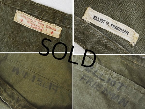 画像2: 40's【ビンテージ】【米軍】ARC【アメリカンレッドクロス】【red cross】巾着 FRIEDMAN【HBT】  エプロンバッグ  (2)