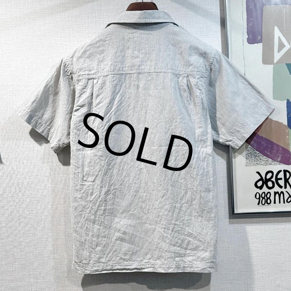 画像3: ビンテージ【パタゴニア】patagonia【ヘンプxコットン】【オフホワイト】ストライプ 半袖シャツ【サイズXS】  (3)