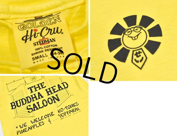 画像3: 80's【ビンテージ】【USA製】【THA BUDDHA HEAD SALOON】【黄色】【Tシャツ】【サイズS】  (3)