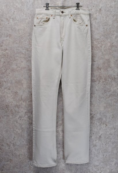 画像2: 90’ｓ【USA製】ビンテージ【LEVI'S】【リーバイス505】５０５ 白【デニムパンツ】【ホワイトデニム】【32ｘ32】  (2)
