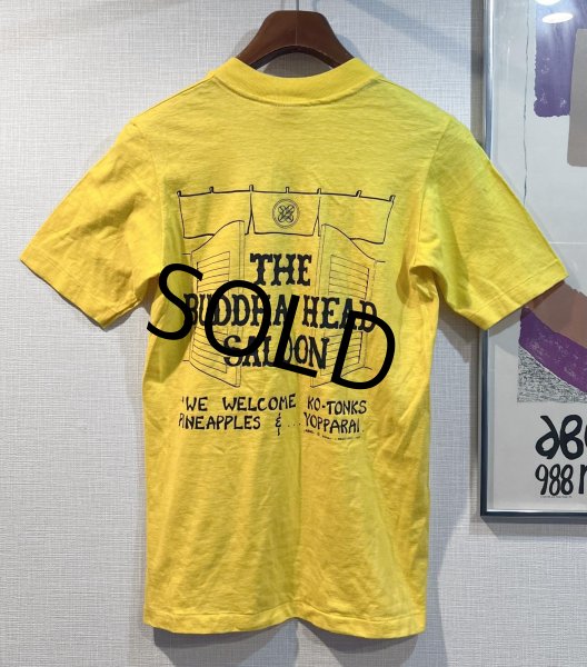 画像1: 80's【ビンテージ】【USA製】【THA BUDDHA HEAD SALOON】【黄色】【Tシャツ】【サイズS】  (1)