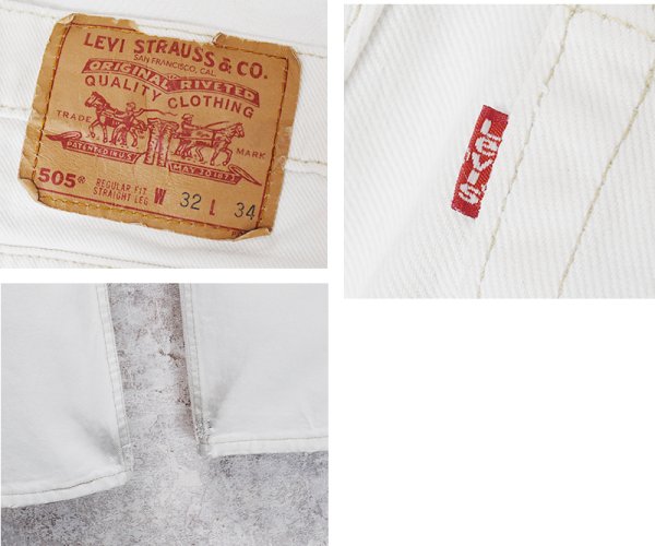 画像4: 90’ｓ【USA製】ビンテージ【LEVI'S】【リーバイス505】５０５ 白【デニムパンツ】【ホワイトデニム】【32ｘ32】  (4)