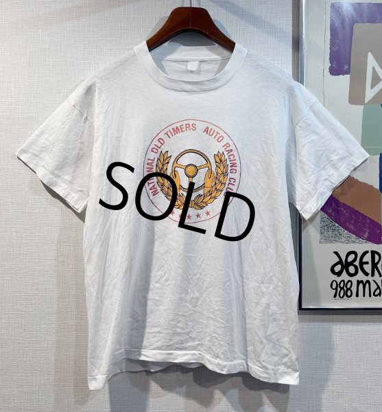 画像1: 70's~【ビンテージ】【national old timers auto racing club】白【Tシャツ】【サイズM程度】  (1)