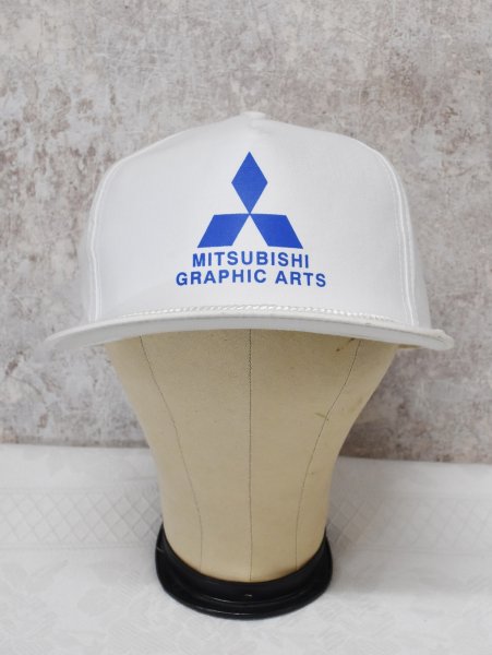 画像1: 90’s【デッドストック】【ビンテージ】【MITSUBISHI Graphic Arts】三菱【白】【ベースボールキャップ】【フリー】  (1)