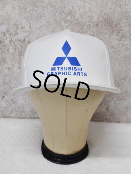 画像1: 90’s【デッドストック】【ビンテージ】【MITSUBISHI Graphic Arts】三菱【白】【ベースボールキャップ】【フリー】  (1)