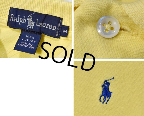 画像2: ビンテージ【ラルフローレン】 【POLO ralph lauren】【黄色】【無地】【ポロシャツ】 【サイズM】   (2)
