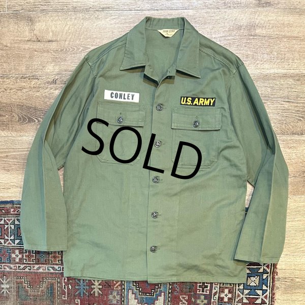 画像1: 【60's】【ビンテージ】【FOUR STAR by HAYES製】【民生品】コットンツイル【ユーティリティシャツ】L程度  (1)