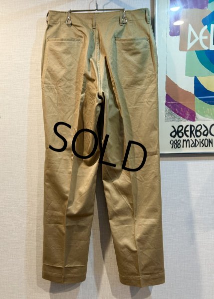 画像3: デッドストック 【40's】【ビンテージ】U.S.ARMY【米軍実物】M-45【45カーキ】４５カーキ【チノパンツ】ダブルステッチ【片玉縁】【３４Ｘ３３】  (3)