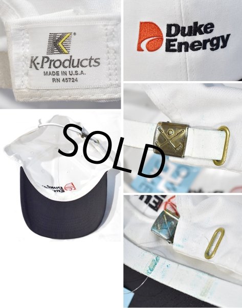 画像2: デッドストック ~90's USA製【ビンテージ】【K-Products】ケープロダクト【白×黒】Duke Energy【企業ロゴ】【ベースボールキャップ】  (2)
