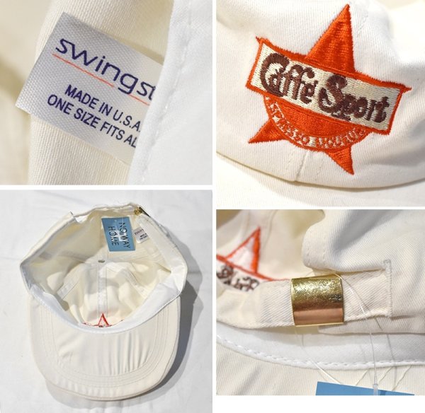 画像2: デッドストック 〜90’ｓ USA製【ビンテージ】【SWING STER】スウィングスター【ナチュラル】【Caffe Spoit】【ベースボールキャップ】  (2)