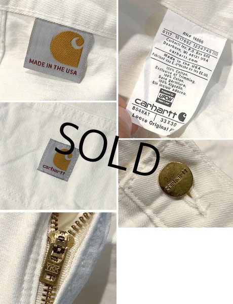画像3: 程度良好!! USA製【ビンテージ】【カーハート】ダブルニー【carhartt】【白】ワークパンツ【ペインターパンツ】Loose Original Fit【33ｘ30】  (3)