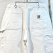 画像4: 程度良好!! USA製【ビンテージ】【カーハート】ダブルニー【carhartt】【白】ワークパンツ【ペインターパンツ】Loose Original Fit【33ｘ30】  (4)
