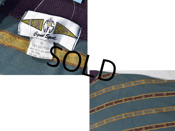 画像2: ビンテージ【Cignal Sports】【ターコイズx紫】ボーダー【Tシャツ】【サイズXL】  (2)