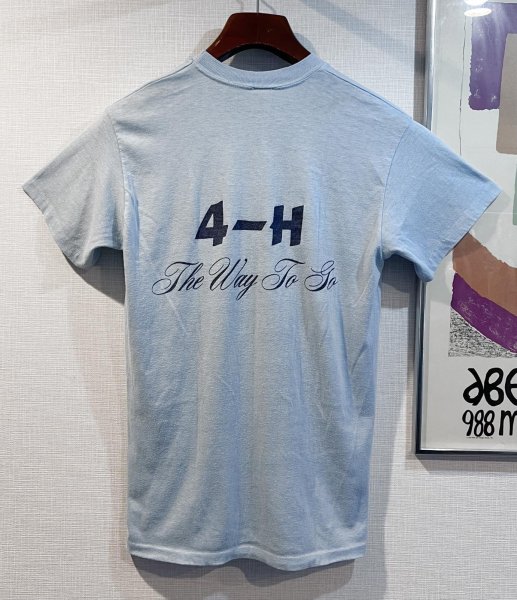 画像3: ~90's【USA製】ビンテージ【Velva Sheen】ベルバシーン【水色】【CAMP FULTON】プリント【Tシャツ】【サイズL】   (3)