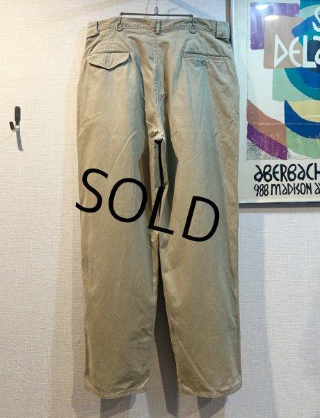 画像4: 〜90’ｓ USA製 ビンテージ【ラルフローレン】POLO RALPH LAUREN【ベージュ】【２タック】【コットンパンツ】チノパン【36X30】  (4)