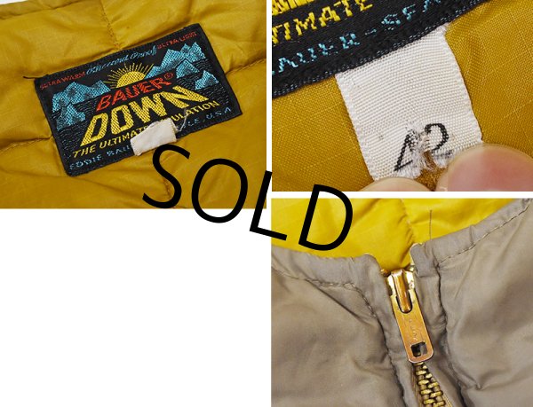 画像2: ~70's【ビンテージ】【Eddie Bauer】【エディーバウアー】バウアーダウン【ブラウンベージュ】ダウン【ダウンベスト】【サイズ42】  (2)