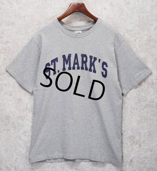 画像1: 90's~【USA製】【ビンテージ】The Cotton Exchange【コットンエクスチェンジ】霜降りグレー【ST.MARK'S】【セントマークススクール】【カレッジTシャツ】【サイズＬ】  (1)