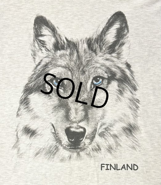 画像4: ビンテージ【B&C】オオカミプリント FINLAND【杢グレー】Tシャツ【サイズXL】  (4)